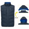 imageLittle Donkey Andy Mens Reversible Fleece Puffy Vest Warm Sleeveless Puffer Jacket with Removable Hood for Golfing HikingBlue