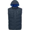 imageLittle Donkey Andy Mens Reversible Fleece Puffy Vest Warm Sleeveless Puffer Jacket with Removable Hood for Golfing HikingBlue