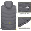 imageLittle Donkey Andy Mens Reversible Fleece Puffy Vest Warm Sleeveless Puffer Jacket with Removable Hood for Golfing HikingGrey