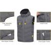 imageLittle Donkey Andy Mens Reversible Fleece Puffy Vest Warm Sleeveless Puffer Jacket with Removable Hood for Golfing HikingGrey