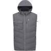 imageLittle Donkey Andy Mens Reversible Fleece Puffy Vest Warm Sleeveless Puffer Jacket with Removable Hood for Golfing HikingGrey