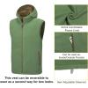 imageLittle Donkey Andy Mens Reversible Fleece Puffy Vest Warm Sleeveless Puffer Jacket with Removable Hood for Golfing HikingLaurel Oak