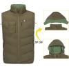 imageLittle Donkey Andy Mens Reversible Fleece Puffy Vest Warm Sleeveless Puffer Jacket with Removable Hood for Golfing HikingLaurel Oak