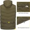 imageLittle Donkey Andy Mens Reversible Fleece Puffy Vest Warm Sleeveless Puffer Jacket with Removable Hood for Golfing HikingLaurel Oak