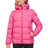 imageLittle Donkey Andy Womens Hooded Puffer Jacket FullZip Winter Lightweight Windproof Warm Quilted Coat with PocketsRose