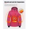 imageLittle Donkey Andy Womens Warm Ski Jacket Water Resistant Insulated Snowboarding Jacket Windproof Winter Snow CoatRose