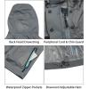 imageLittle Donkey Andy Womens Waterproof Rain Jacket Lightweight Raincoat Hooded Sun Protection Windbreaker for Outdoor GolfGrey