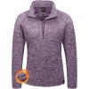 imageLittle Donkey Andy Womens 14 Zip Fleece Sweatshirts Long Sleeve Running Pullover Athletic ShirtsBvioletwith Fleece