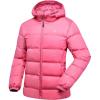 imageLittle Donkey Andy Womens Hooded Puffer Jacket FullZip Winter Lightweight Windproof Warm Quilted Coat with PocketsRose