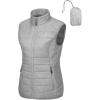 imageLittle Donkey Andy Womens Packable Lightweight Puffer Vest with Recycled Insulation for Running HikingGray