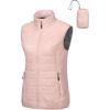 imageLittle Donkey Andy Womens Packable Lightweight Puffer Vest with Recycled Insulation for Running HikingSoft Pink