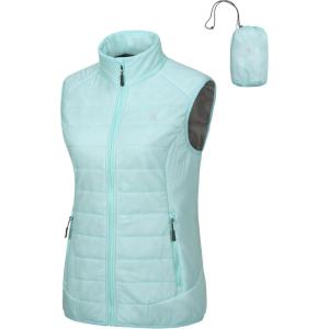 imageLittle Donkey Andy Womens Packable Lightweight Puffer Vest with Recycled Insulation for Running HikingBlue Glow