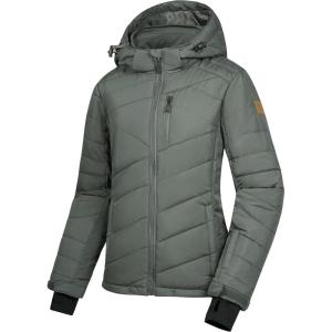 imageLittle Donkey Andy Womens Warm Ski Jacket Water Resistant Insulated Snowboarding Jacket Windproof Winter Snow CoatIron Gray