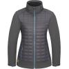 imageLittle Donkey Andy Womens Lightweight Insulated Hybrid Jacket for Hiking Running Ski Thermal Warm with Removable HoodAsphaltCharcoal Gray