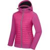 imageLittle Donkey Andy Womens Lightweight Insulated Hybrid Jacket for Hiking Running Ski Thermal Warm with Removable HoodCabaretPhlox Pink