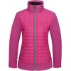 imageLittle Donkey Andy Womens Lightweight Insulated Hybrid Jacket for Hiking Running Ski Thermal Warm with Removable HoodCabaretPhlox Pink