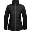 imageLittle Donkey Andy Womens Lightweight Insulated Hybrid Jacket for Hiking Running Ski Thermal Warm with Removable HoodMagnetJet Black