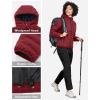 imageLittle Donkey Andy Womens Warm Waterproof Puffer Jacket Hooded Windproof Winter Coat with Recycled InsulationUpgraded Dark Red