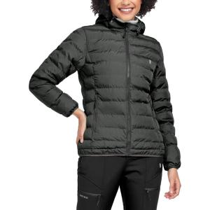 imageLittle Donkey Andy Womens Warm Waterproof Puffer Jacket Hooded Windproof Winter Coat with Recycled InsulationBlack Heather