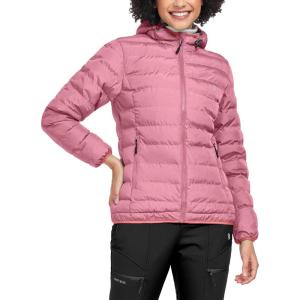 imageLittle Donkey Andy Womens Warm Waterproof Puffer Jacket Hooded Windproof Winter Coat with Recycled InsulationPink Heather