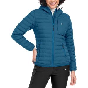 imageLittle Donkey Andy Womens Warm Waterproof Puffer Jacket Hooded Windproof Winter Coat with Recycled InsulationUpgraded Blue