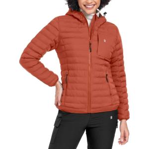 imageLittle Donkey Andy Womens Warm Waterproof Puffer Jacket Hooded Windproof Winter Coat with Recycled InsulationUpgraded Orange