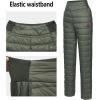 imageLittle Donkey Andy Down Pants for Women Lightweight Puffy Sweat Pants High Waist Puffer Sweatpants Quilted Snow Ski TrousersGreen