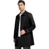 imageLittle Donkey Andy Mens Waterproof MidLength Trench Coat Lightweight Long Rain Coat Single Breasted OvercoatBlack