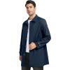 imageLittle Donkey Andy Mens Waterproof MidLength Trench Coat Lightweight Long Rain Coat Single Breasted OvercoatBlue