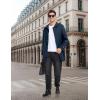 imageLittle Donkey Andy Mens Waterproof MidLength Trench Coat Lightweight Long Rain Coat Single Breasted OvercoatBlue