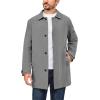 imageLittle Donkey Andy Mens Waterproof MidLength Trench Coat Lightweight Long Rain Coat Single Breasted OvercoatGray Heather