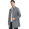 imageLittle Donkey Andy Mens Waterproof MidLength Trench Coat Lightweight Long Rain Coat Single Breasted OvercoatGrey