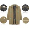 imageLittle Donkey Andy Mens Waterproof MidLength Trench Coat Lightweight Long Rain Coat Single Breasted OvercoatKhaki Heather