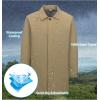 imageLittle Donkey Andy Mens Waterproof MidLength Trench Coat Lightweight Long Rain Coat Single Breasted OvercoatKhaki Heather