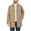 imageLittle Donkey Andy Mens Waterproof MidLength Trench Coat Lightweight Long Rain Coat Single Breasted OvercoatKhaki Heather
