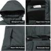 imageLittle Donkey Andy Womens Waterproof Hiking Skiing Jacket with Removable Hood Fleece Lined Winter Warm Rain CoatBlack