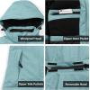 imageLittle Donkey Andy Womens Waterproof Hiking Skiing Jacket with Removable Hood Fleece Lined Winter Warm Rain CoatBlue Heather