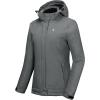 imageLittle Donkey Andy Womens Waterproof Hiking Skiing Jacket with Removable Hood Fleece Lined Winter Warm Rain CoatFrost Gray