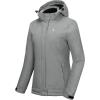 imageLittle Donkey Andy Womens Waterproof Hiking Skiing Jacket with Removable Hood Fleece Lined Winter Warm Rain CoatLight Gray
