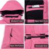 imageLittle Donkey Andy Womens Waterproof Hiking Skiing Jacket with Removable Hood Fleece Lined Winter Warm Rain CoatRose