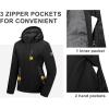 imageLittle Donkey Andy Womens Waterproof Ski Snowboarding Jacket Windproof Warm Coat with Detachable HoodBlackthin Polyesterfill polyster Lining