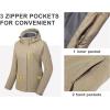 imageLittle Donkey Andy Womens Waterproof Ski Snowboarding Jacket Windproof Warm Coat with Detachable HoodKhaki Heather