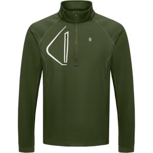 imageLittle Donkey Andy Mens Fleece Running Pullover Quarter Zip Long Sleeve Warm Sweatshirts Athletic Workout ShirtsOlive Green