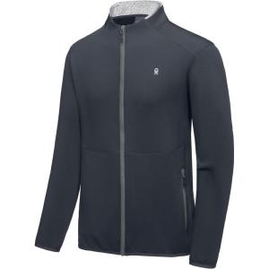 imageLittle Donkey Andy Mens Lightweight Running Warm Jacket Full Zip Fleece Lined Windproof Jacket for Outdoor CasualGray