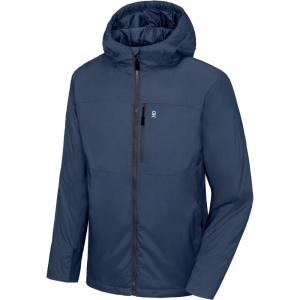 imageLittle Donkey Andy Mens Lightweight Warm Jacket with recycled insulation Hooded Windproof Winter CoatDark Blue