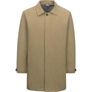 imageLittle Donkey Andy Mens Waterproof MidLength Trench Coat Lightweight Long Rain Coat Single Breasted OvercoatKhaki Heather