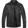 imageLittle Donkey Andy Mens Leather Jacket Waterproof Stretch Faux Leather Jacket for Men Outwear CasualBlack