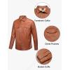 imageLittle Donkey Andy Mens Leather Jacket Waterproof Stretch Faux Leather Jacket for Men Outwear CasualKhaki