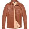 imageLittle Donkey Andy Mens Leather Jacket Waterproof Stretch Faux Leather Jacket for Men Outwear CasualKhaki