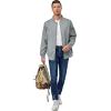 imageLittle Donkey Andy Mens Lightweight Bomber Jacket Causal Fashion Flight Windbreaker Fall Spring Outdoor CoatGrey